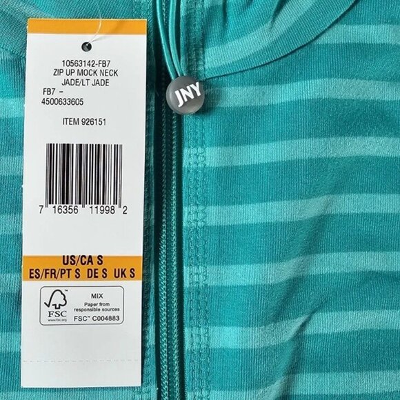 Jones New York Women's Full Zip Mock Neck Jacket Jade NWT - Picture 4 of 5
